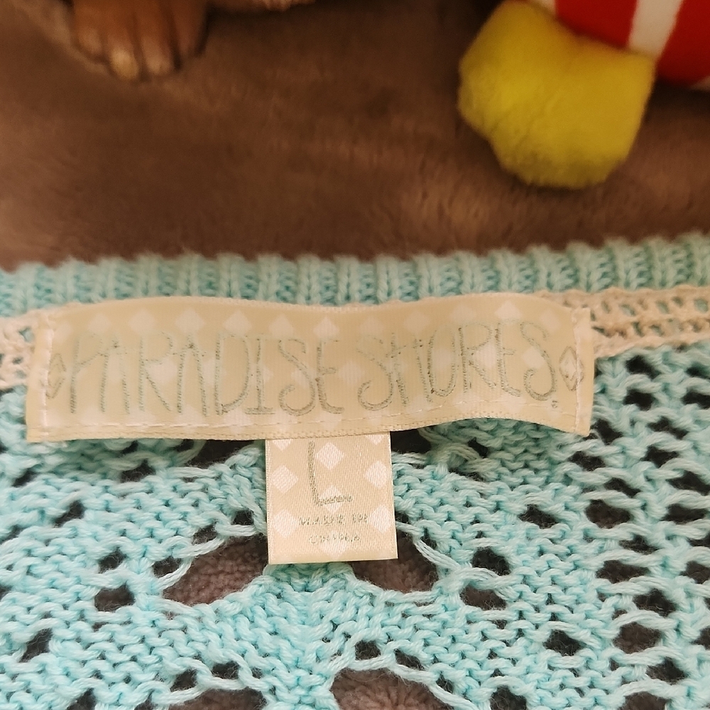 Aqua L-O-O-S-E Knit Women's Sweater: Beautiful. - Picture 2 of 6